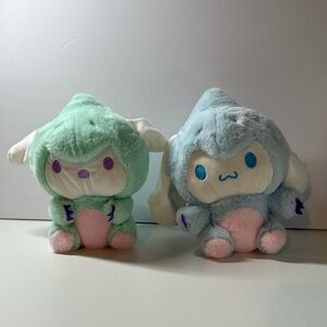 2 Cinnamon Cinnamoroll & Pochacco  Dinosaur Sanrio Smiles Plush Toy Doll 9”
